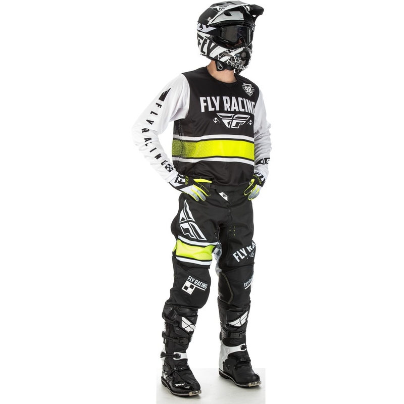 Motokros dres FLY Racing Kinetic ERA 2018 - ZDA belo-črna