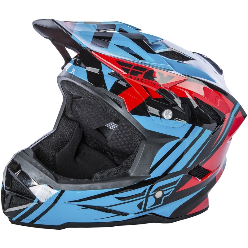 Motokros čelada FLY Racing DEFAULT - ZDA modro-rdeča