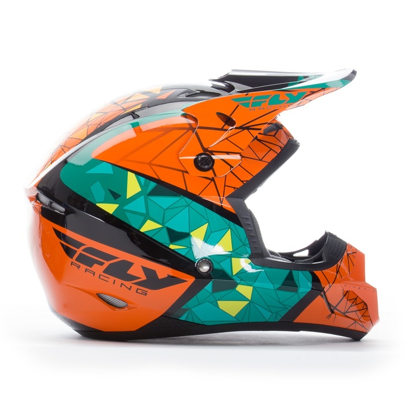 Motokros čelada FLY Racing Kinetic CRUX - ZDA oranžna-turkizna-črna