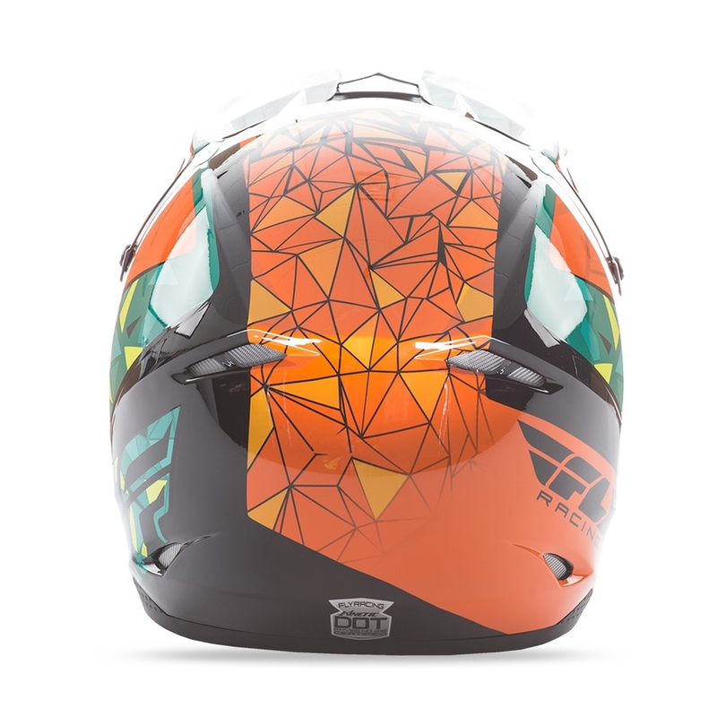 Motokros čelada FLY Racing Kinetic CRUX - ZDA oranžna-turkizna-črna