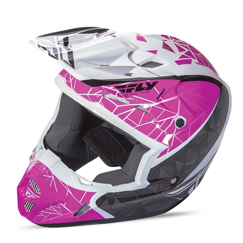 Motokros čelada FLY Racing Kinetic CRUX - ZDA roza-črno-bela