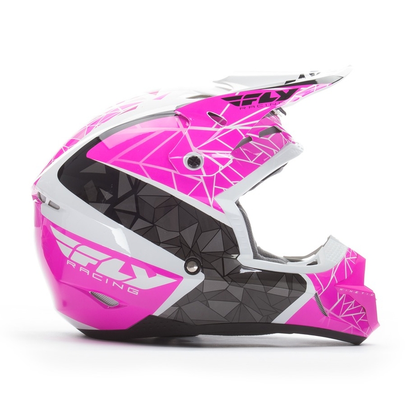 Motokros čelada FLY Racing Kinetic CRUX - ZDA roza-črno-bela