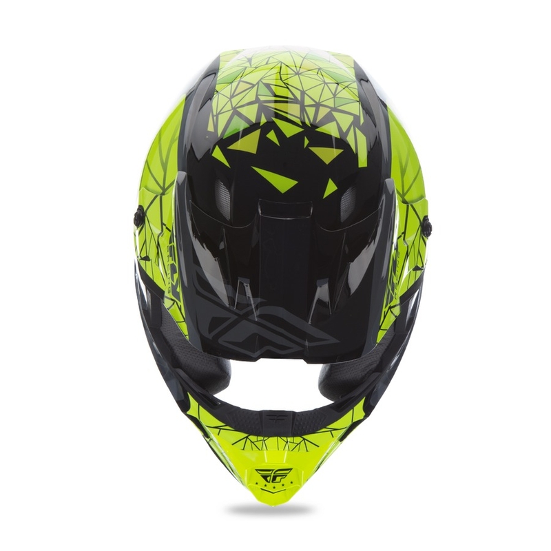 Motokros čelada FLY Racing Kinetic CRUX - ZDA fluo rumena-siva-črna razprodaja