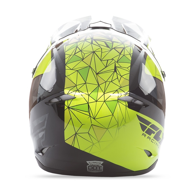 Motokros čelada FLY Racing Kinetic CRUX - ZDA fluo rumena-siva-črna razprodaja