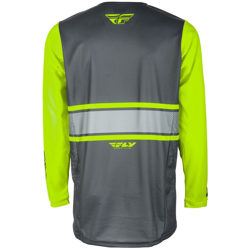 Motokros majica FLY Racing Kinetic ERA 2018 - ZDA sivo-fluo rumena