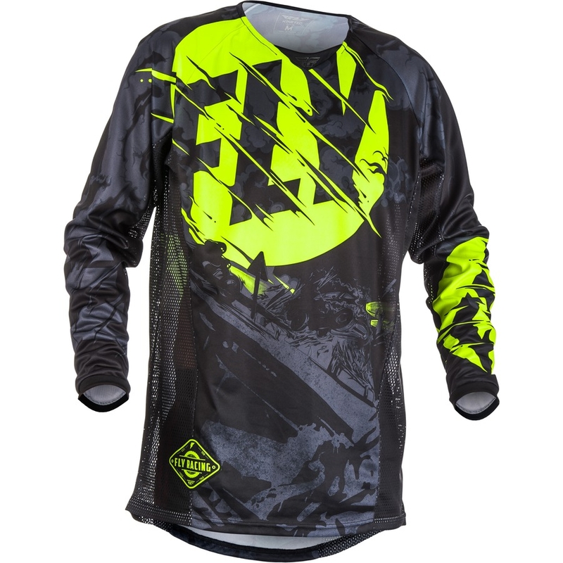 Motokros majica FLY Racing Kinetic OUTLAW 2018 - ZDA black-fluo yellow