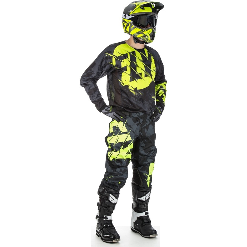Motokros majica FLY Racing Kinetic OUTLAW 2018 - ZDA black-fluo yellow