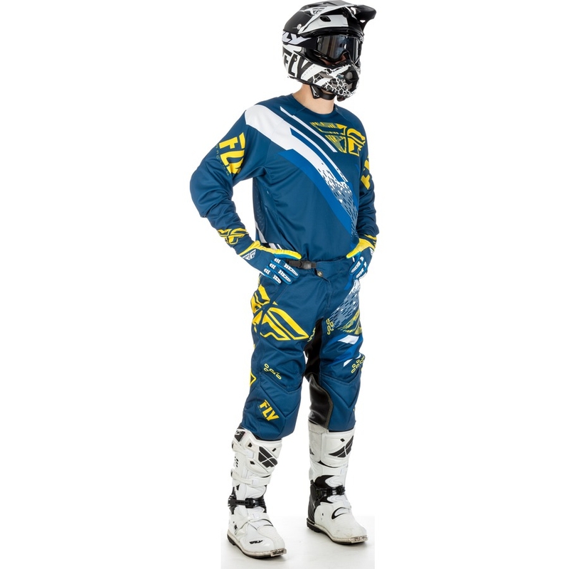 Motokros majica FLY Racing EVO 2018 - ZDA modro-rumeno-belo