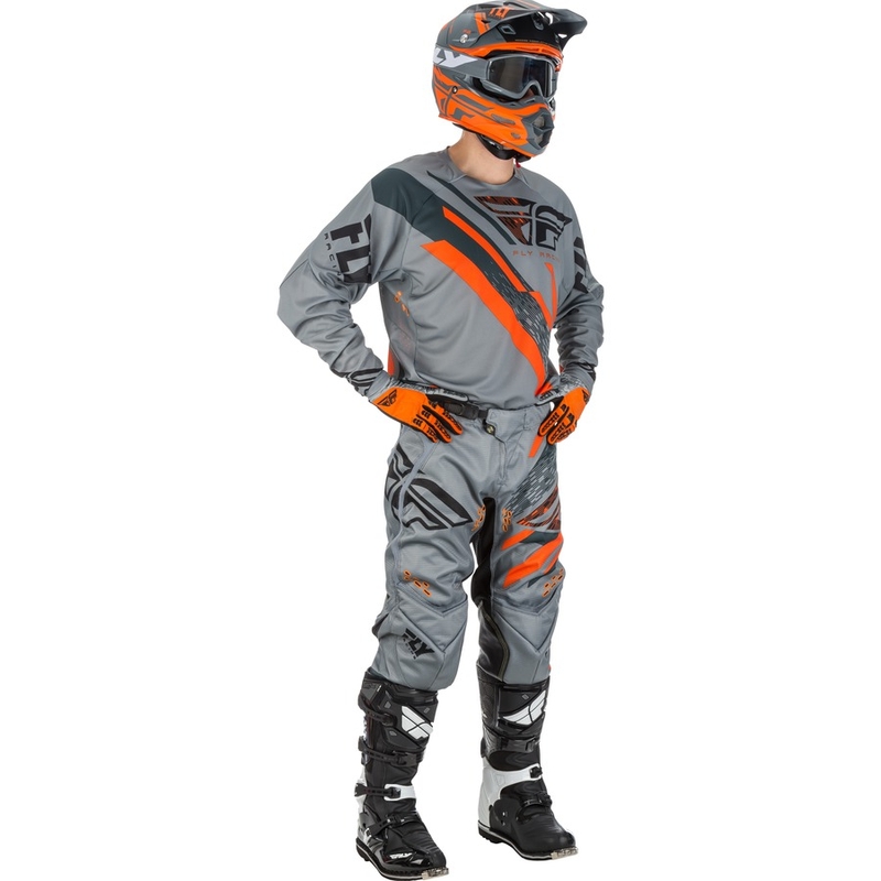 Motokros majica FLY Racing EVO 2018 - ZDA sivo-oranžno-črna