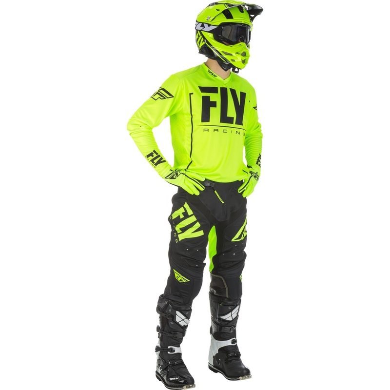 Motokros majica FLY Racing LITE 2018 - ZDA črno-fluo rumena