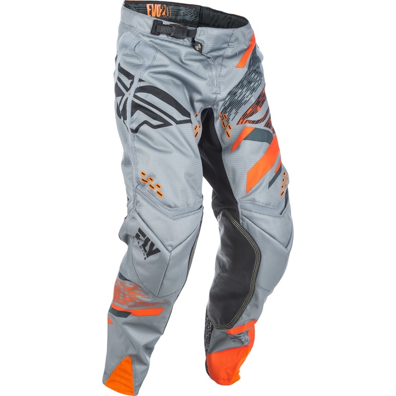 Motokros hlače FLY Racing EVO 2018 - ZDA sivo-oranžno-črne