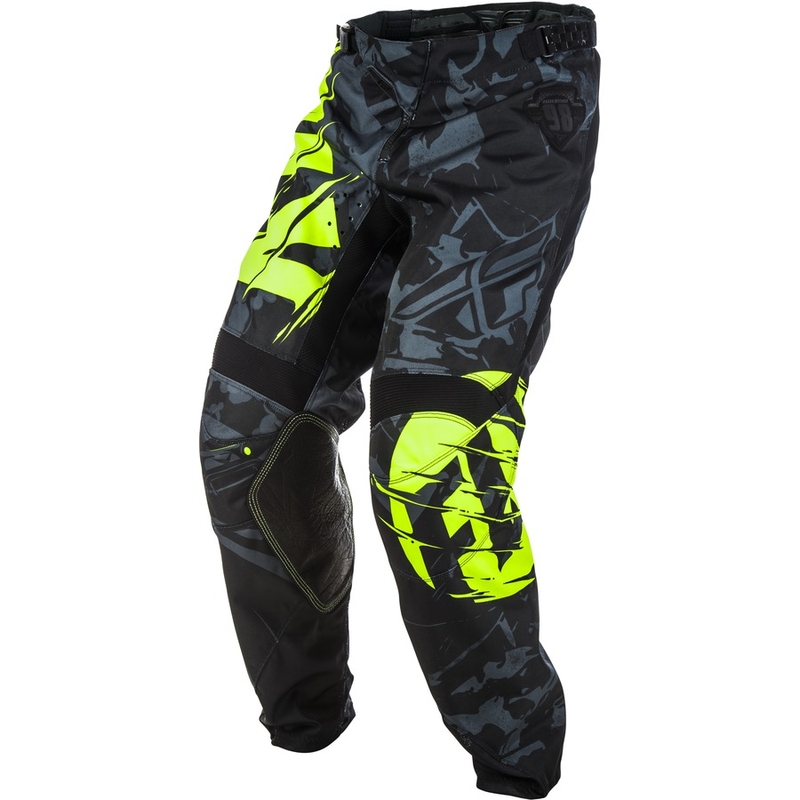Motokros hlače FLY Racing Kinetic OUTLAW 2018 - ZDA black-fluo yellow