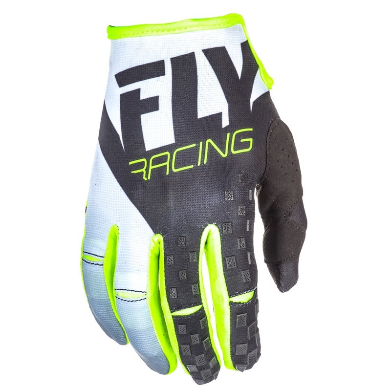 Motokros rokavice FLY Racing Kinetic 2018 - ZDA črno-bela-fluo rumena