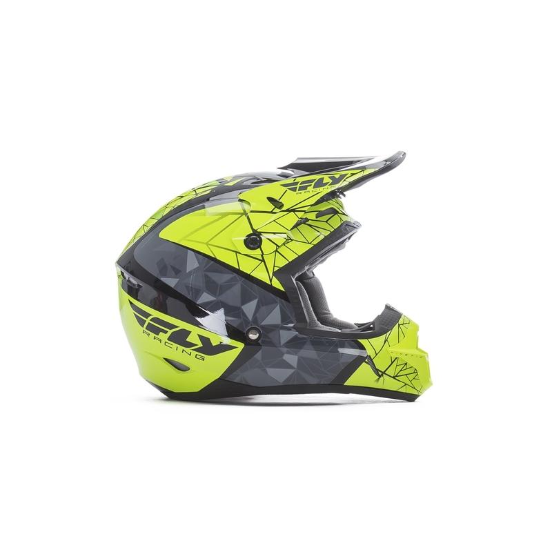 Otroška motokros čelada FLY Racing Kinetic CRUX - ZDA fluo rumena-siva-črna razprodaja
