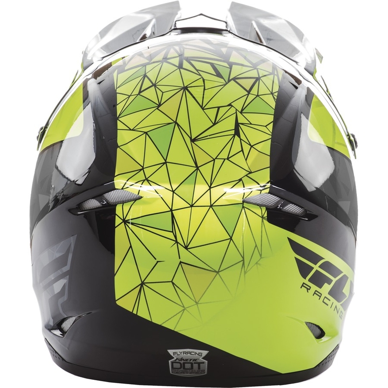 Otroška motokros čelada FLY Racing Kinetic CRUX - ZDA fluo rumena-siva-črna razprodaja