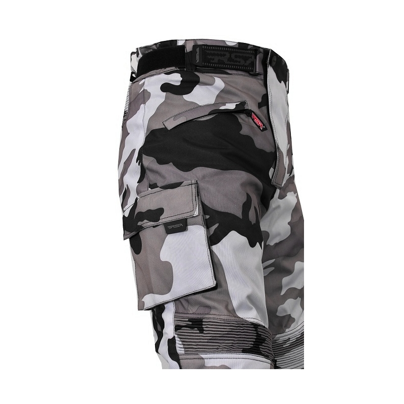 Motoristične hlače RSA Camuflage sive barve naprodaj razprodaja