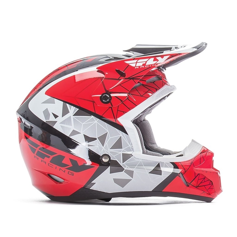 Otroška motokros čelada FLY Racing Kinetic CRUX - ZDA rdeča-bela-črna razprodaja