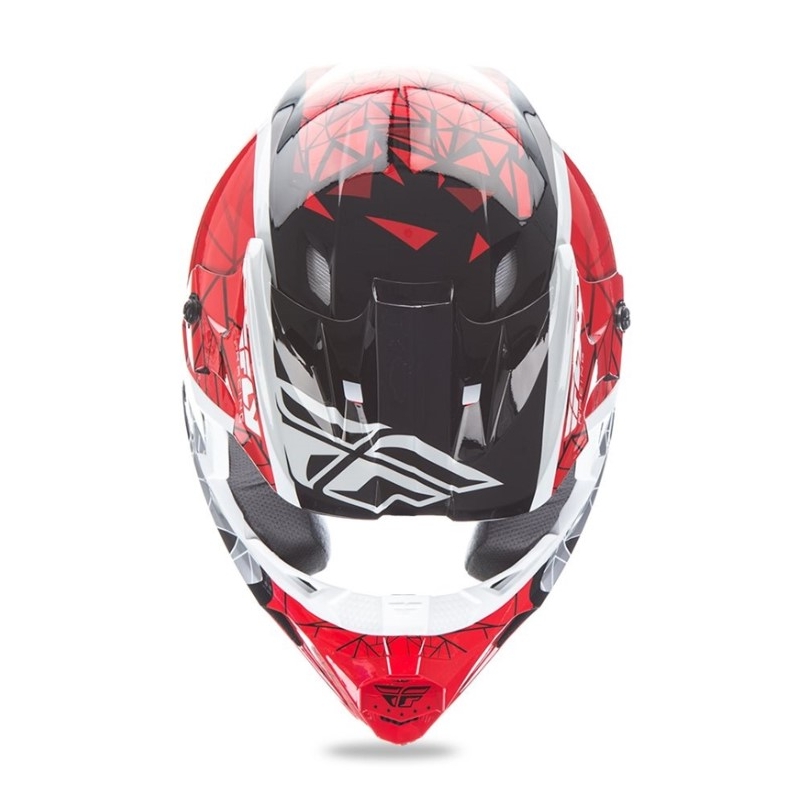 Otroška motokros čelada FLY Racing Kinetic CRUX - ZDA rdeča-bela-črna razprodaja