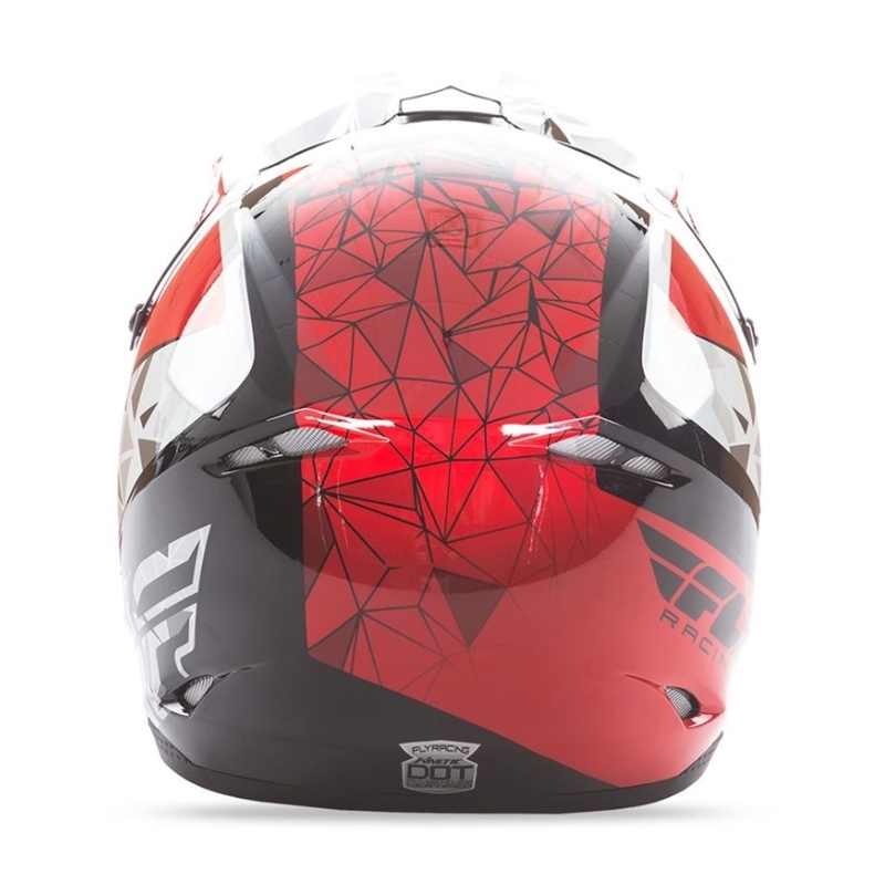 Otroška motokros čelada FLY Racing Kinetic CRUX - ZDA rdeča-bela-črna razprodaja