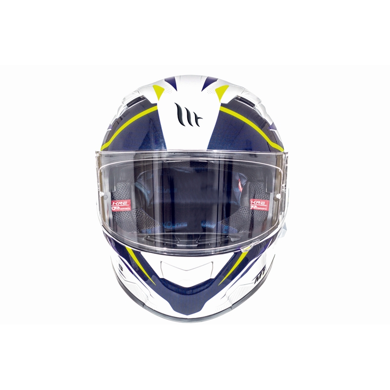 MT Kre Intrepid SV integralna motoristična čelada bela-fluo rumena