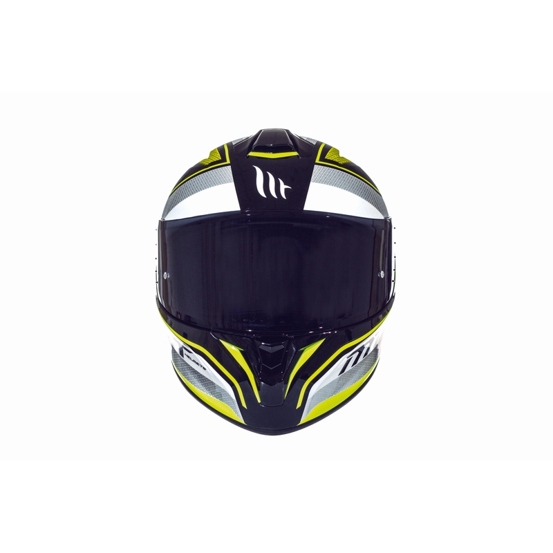 MT Targo Interact integralna motoristična čelada bela-fluo rumena