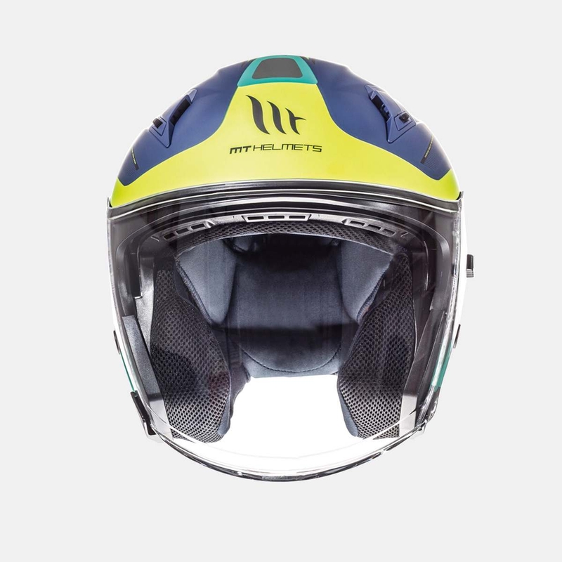 Motoristična čelada Open MT Avenue SV Crossroad blue matte-fluo yellow razprodaja