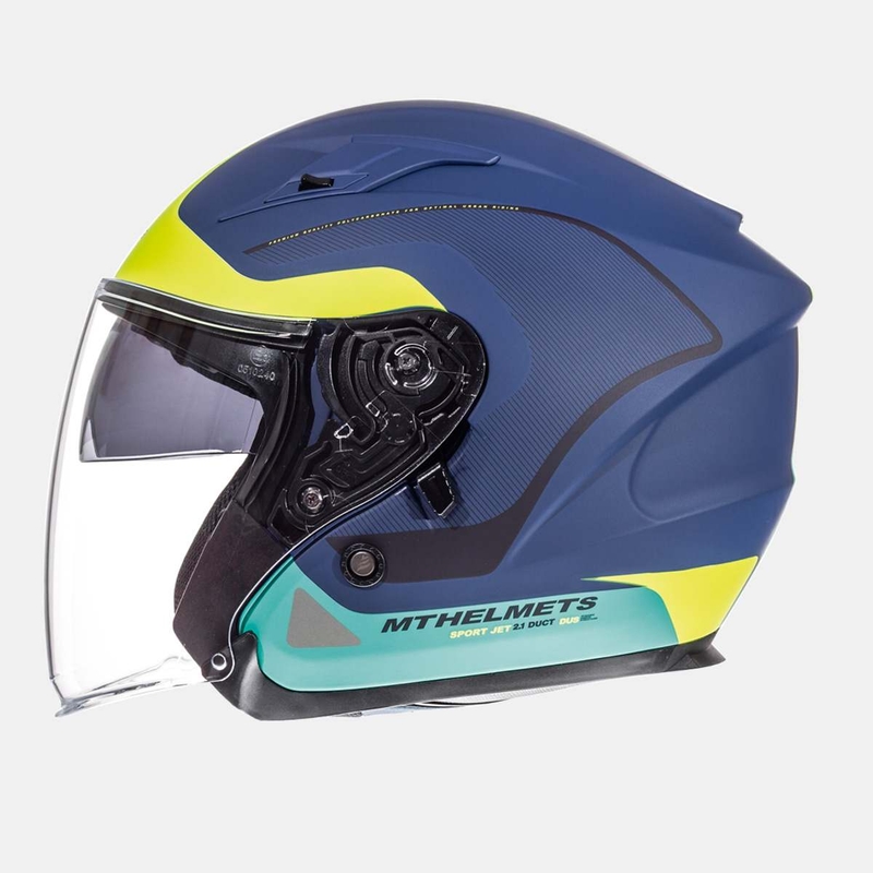 Motoristična čelada Open MT Avenue SV Crossroad blue matte-fluo yellow razprodaja