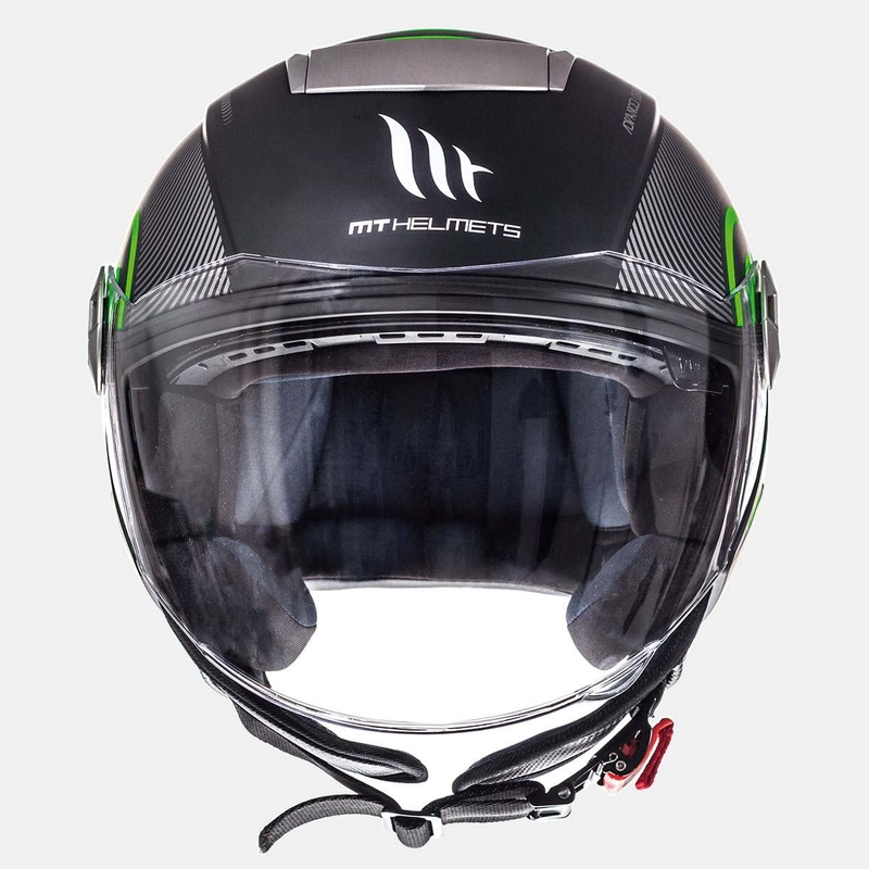 Motoristična čelada Open MT City Eleven SV Tron Black Matte Fluo Green razprodaja