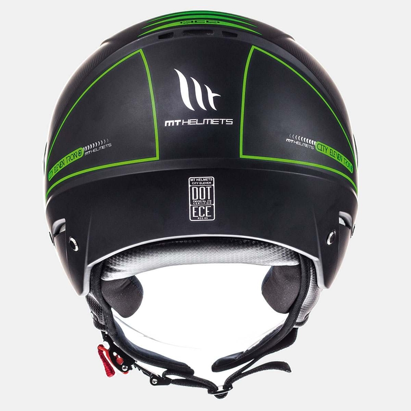 Motoristična čelada Open MT City Eleven SV Tron Black Matte Fluo Green razprodaja
