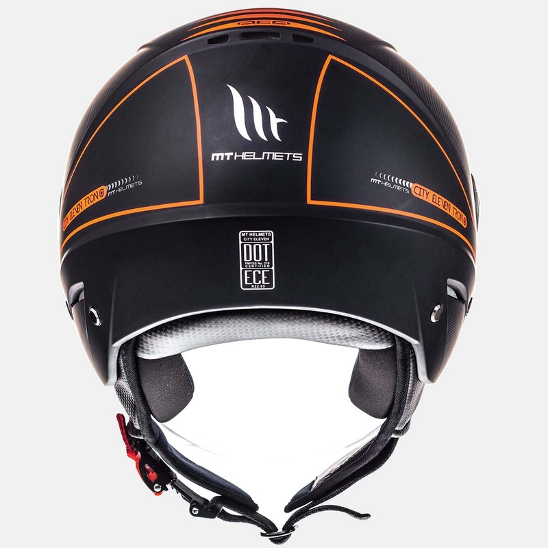 Motoristična čelada Open MT City Eleven SV Tron black matte-fluo orange razprodaja