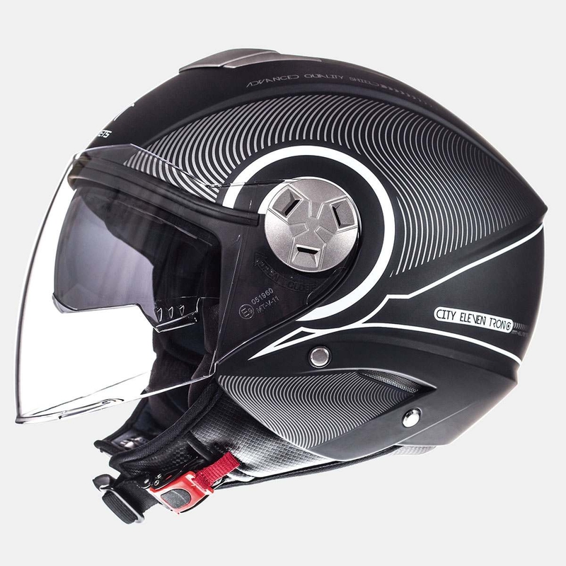 Motoristična čelada Open MT City Eleven SV Tron Black Matte White razprodaja