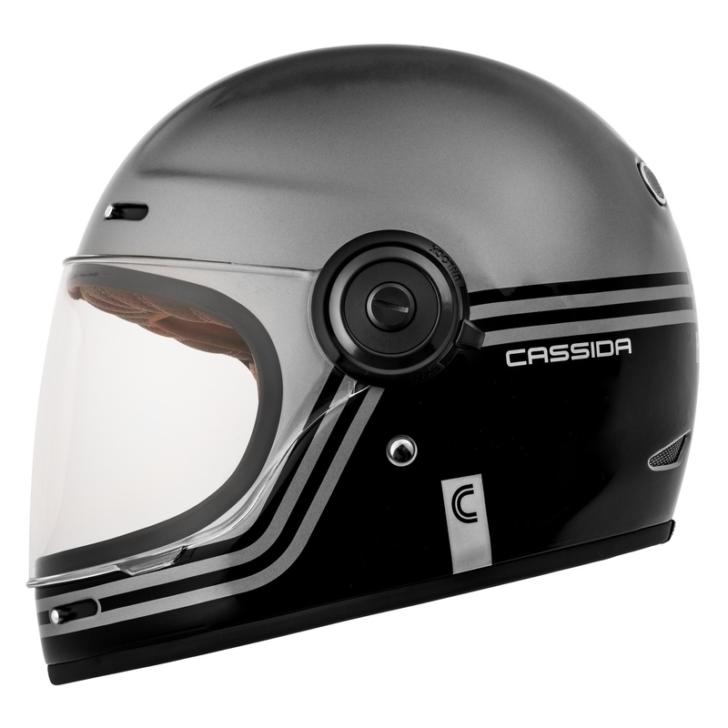 Cassida Fibre Super Hooligan Integral Motoristična čelada črno-siva