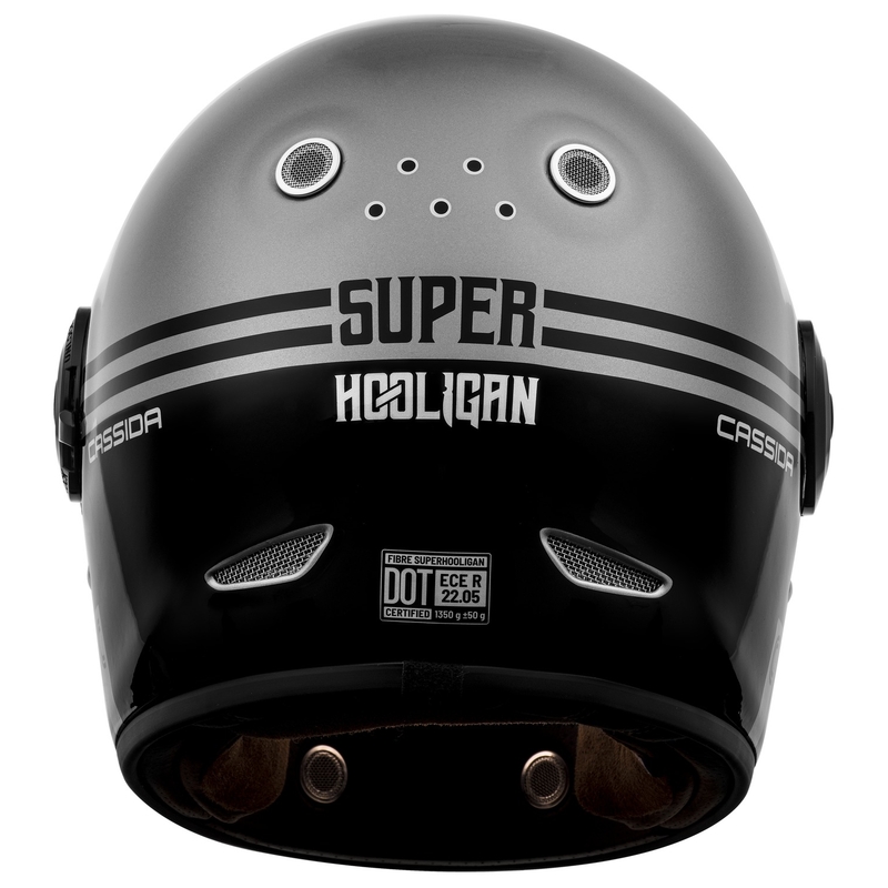 Cassida Fibre Super Hooligan Integral Motoristična čelada črno-siva