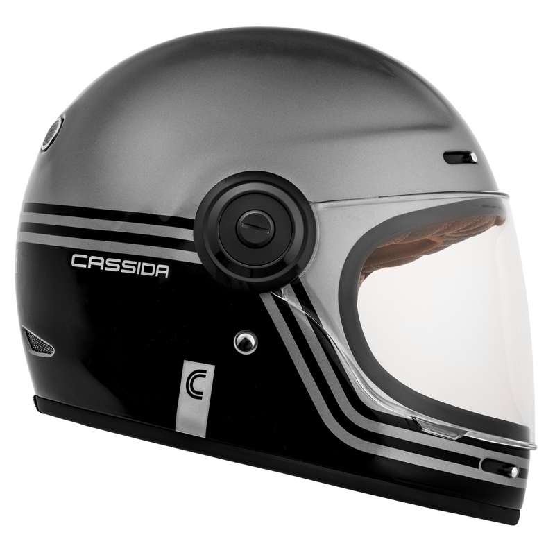 Cassida Fibre Super Hooligan Integral Motoristična čelada črno-siva