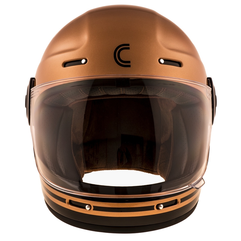 Cassida Fibre Super Hooligan integralna motoristična čelada črna in bakrena razprodaja