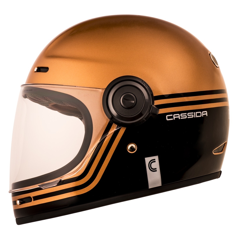 Cassida Fibre Super Hooligan integralna motoristična čelada črna in bakrena razprodaja