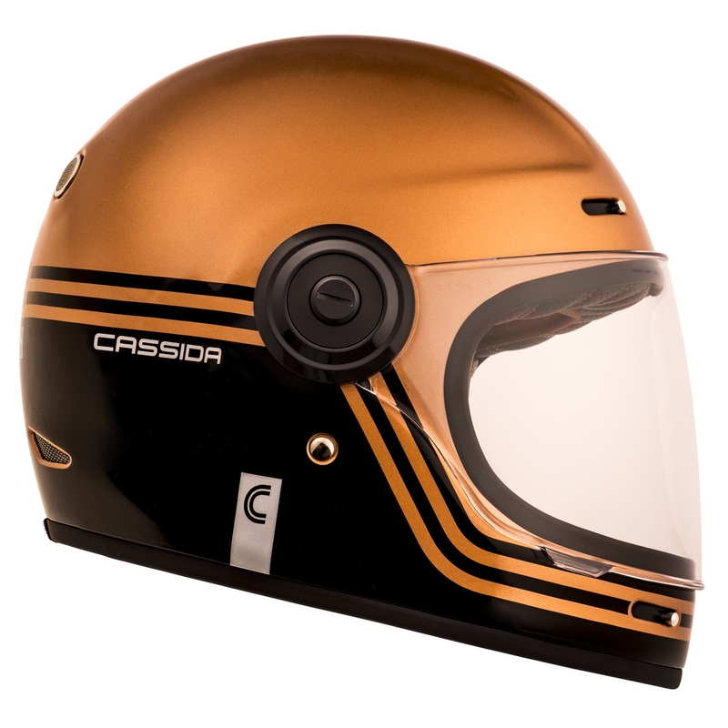 Cassida Fibre Super Hooligan integralna motoristična čelada črna in bakrena razprodaja