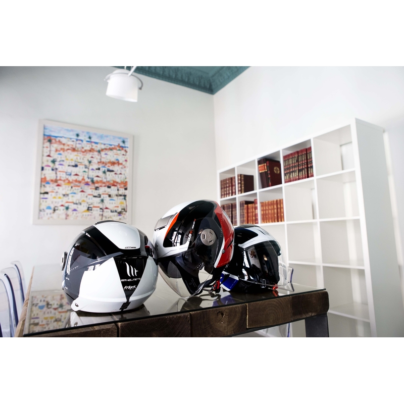 MT City Eleven SV Spark Black-White-Red Odprta motoristična čelada razprodaja