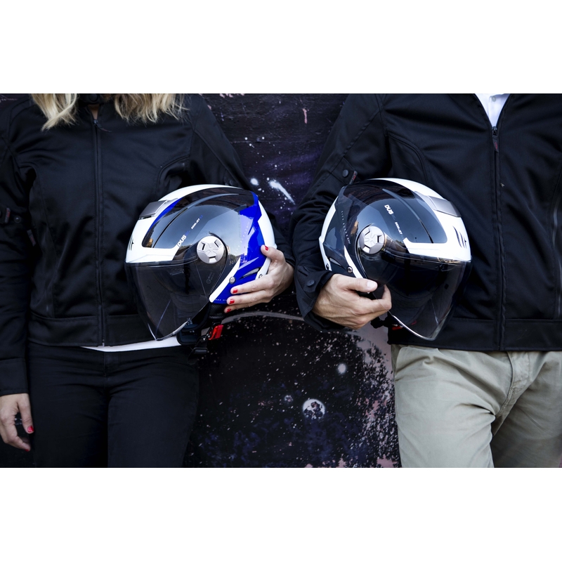 MT City Eleven SV Spark Black-White-Red Odprta motoristična čelada razprodaja