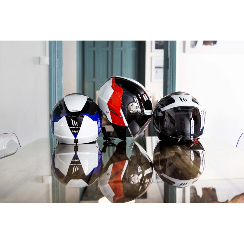 MT City Eleven SV Spark Black-White-Red Odprta motoristična čelada razprodaja
