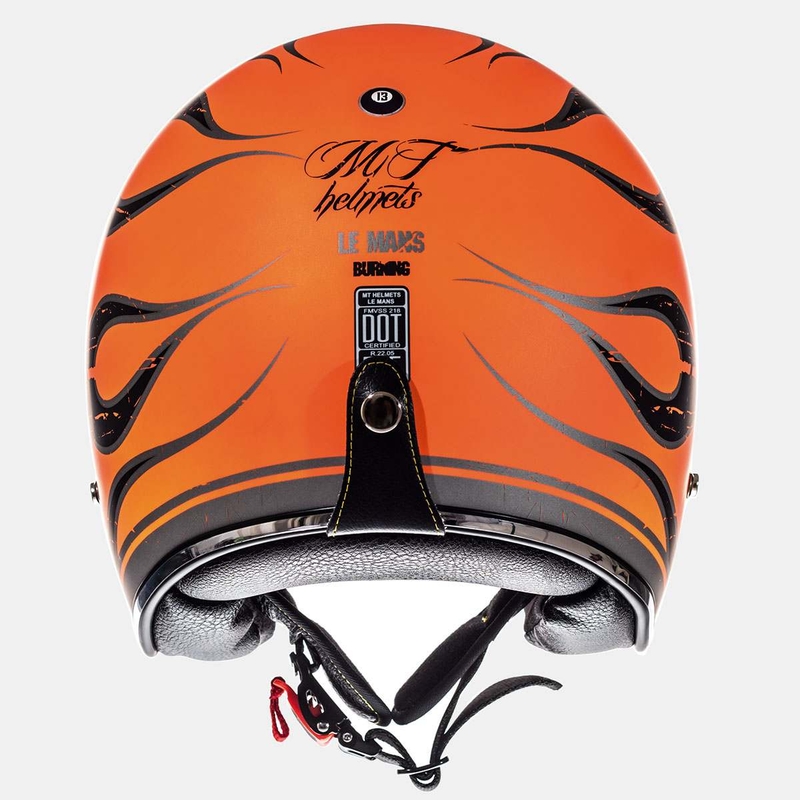 MT LeMans SV Flaming fluo oranžna odprta motoristična čelada razprodaja