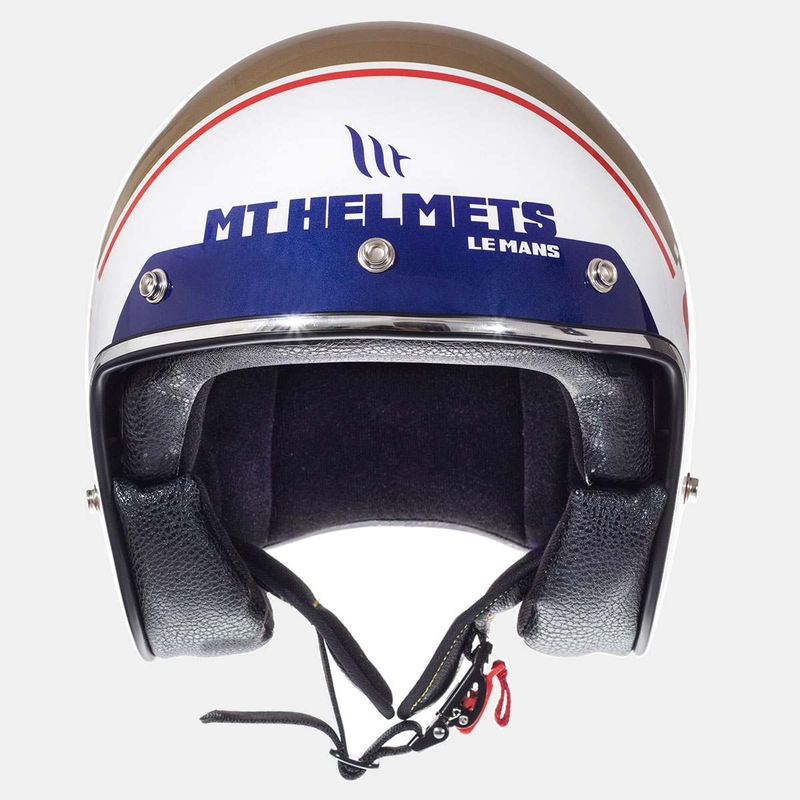 MT LeMans SV 2 Numberplate motoristična čelada belo-zlata