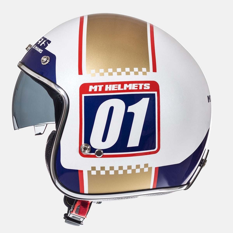 MT LeMans SV 2 Numberplate motoristična čelada belo-zlata