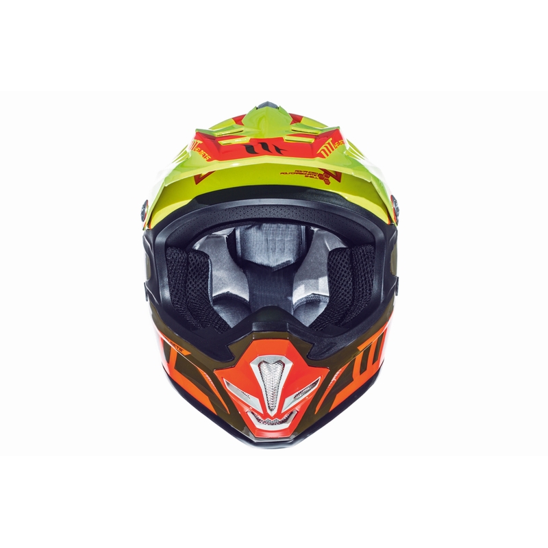 MT MX-2 Spec fluo oranžno-rumena motokros čelada za otroke