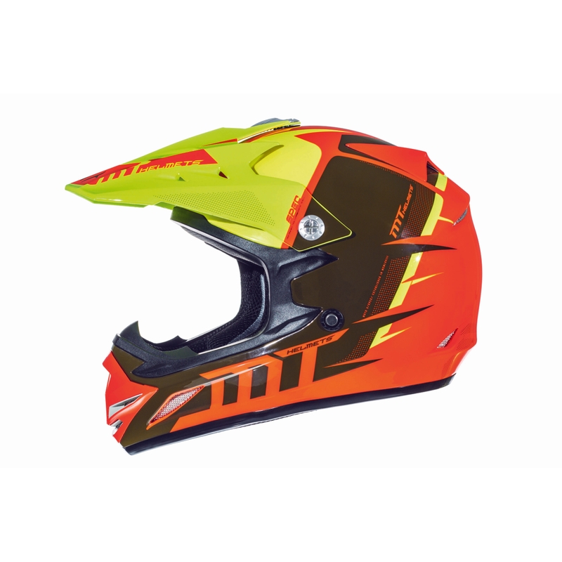 MT MX-2 Spec fluo oranžno-rumena motokros čelada za otroke