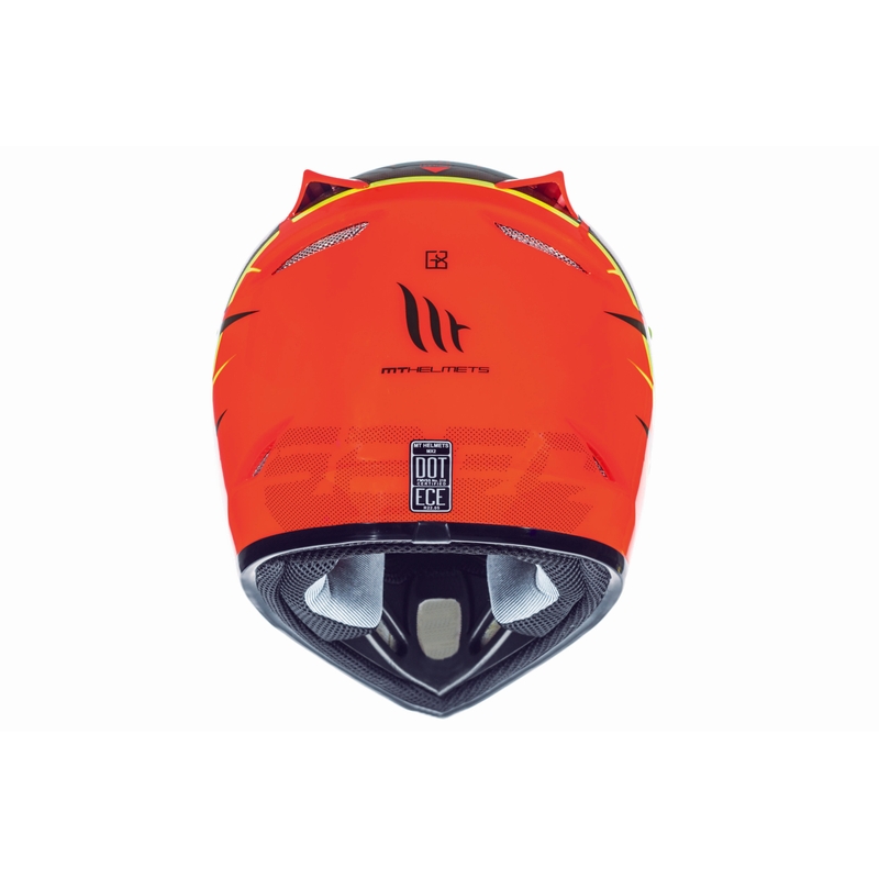 MT MX-2 Spec fluo oranžno-rumena motokros čelada za otroke