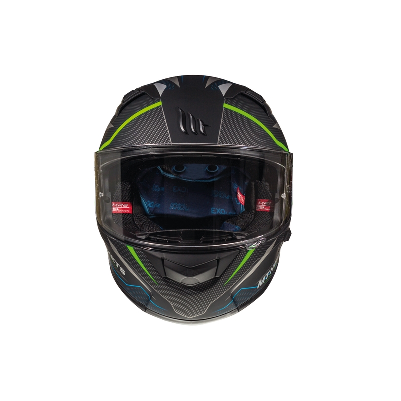 MT Kre Intrepid SV integralna motoristična čelada črna mat-fluo zelena razprodaja