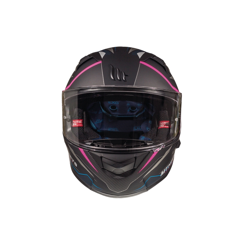 MT Kre Intrepid SV integralna motoristična čelada črna mat-fluo roza