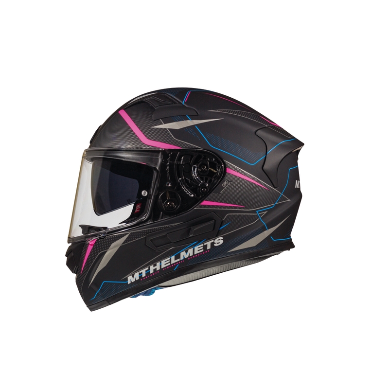MT Kre Intrepid SV integralna motoristična čelada črna mat-fluo roza
