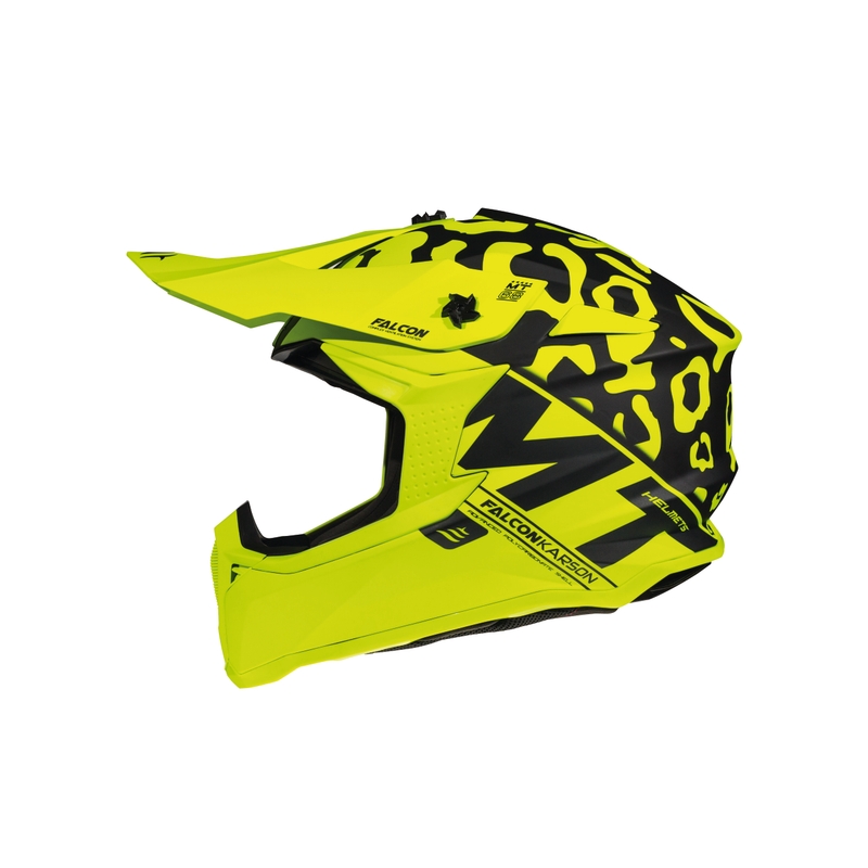 Motokros čelada MT Falcon Karson fluo rumena mat